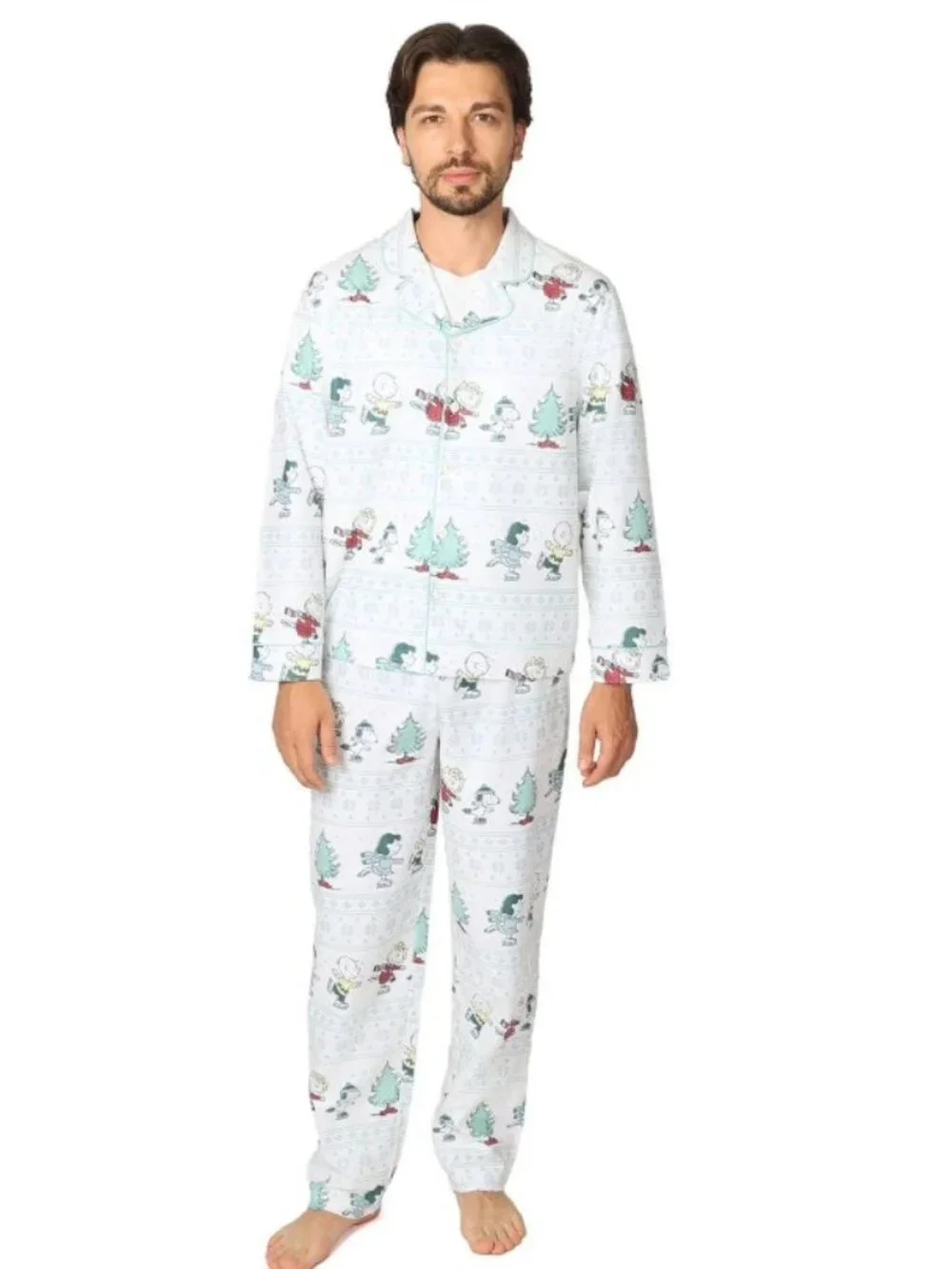 NEW Mens Sz Large Christmas Holiday SNOOPY PEANUTS Comfy 2 Pc Pajama Lounge Set